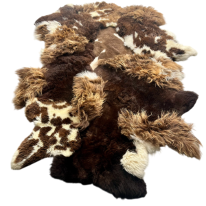 Handgenaaid patchwork tapijt - Naturel MIX Brown - 3 lengtes- 240x180cm