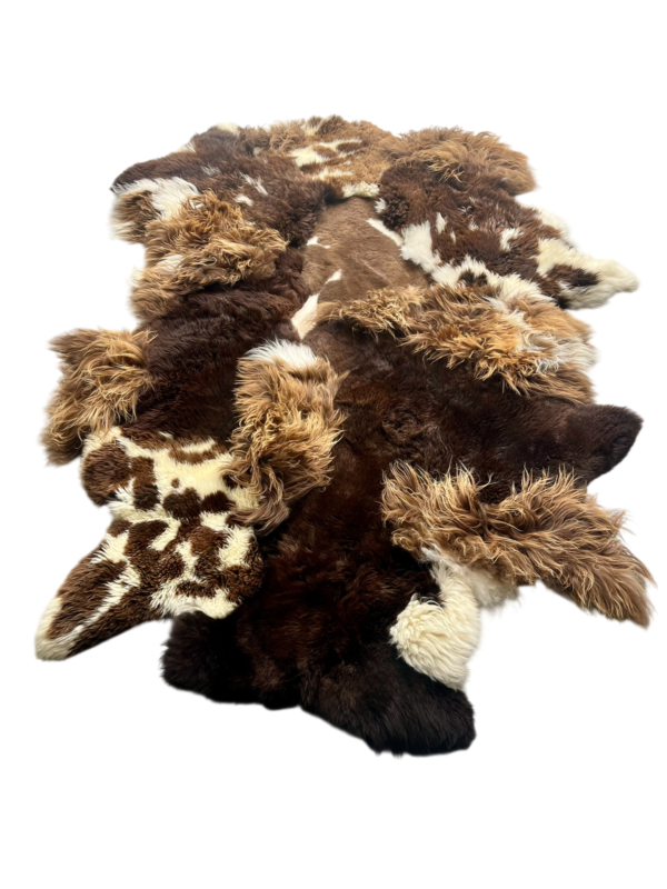 Handgenaaid patchwork tapijt - Naturel MIX Brown - 3 lengtes- 240x180cm