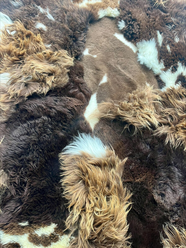 Handgenaaid patchwork tapijt - Naturel MIX Brown - 3 lengtes- 240x180cm