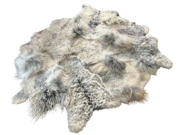 Handgenaaid patchwork tapijt - naturel grey - 3 lengtes- 200x160cm