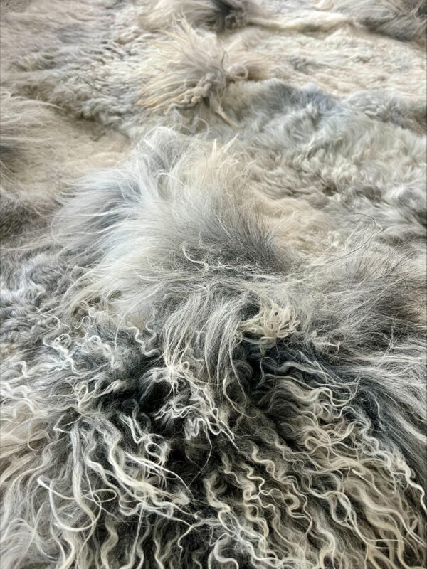 Handgenaaid patchwork tapijt - naturel grey - 3 lengtes- 200x160cm