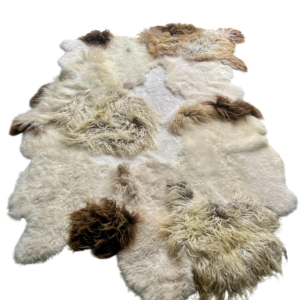 UNIEK STUK- Handgenaaid patchwork tapijt - curly-melange/off white - 3 lengtes- 240x180cm