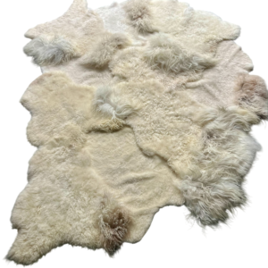 Handgenaaid patchwork tapijt -Off white/mélange- 3 lengtes - 220x180cm