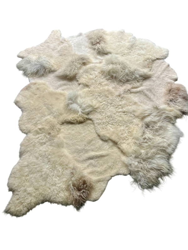 Handgenaaid patchwork tapijt -Off white/mélange- 3 lengtes - 220x180cm