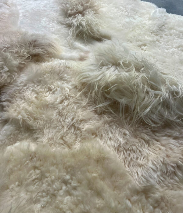 Handgenaaid patchwork tapijt -Off white/mélange- 3 lengtes - 220x180cm