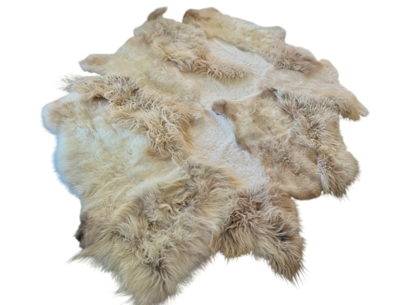 UNIEK STUK- Handgenaaid patchwork tapijt - curly-melange/white - 3 lengtes- 260x190cm