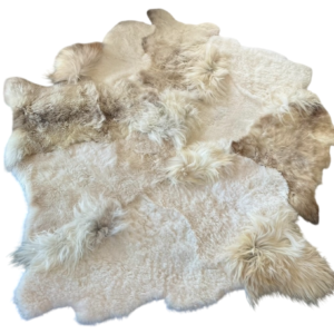 Handgenaaid patchwork tapijt - English melange/white - 3 lengtes- 220x180cm