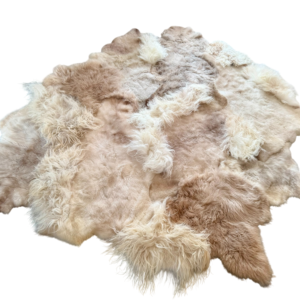 Handgenaaid patchwork tapijt - Soft beige- 3 lengtes- 220x180cm