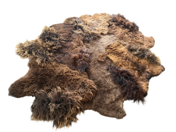 Handgenaaid patchwork tapijt - Naturel Brown  - 3 lengtes- 230x180cm