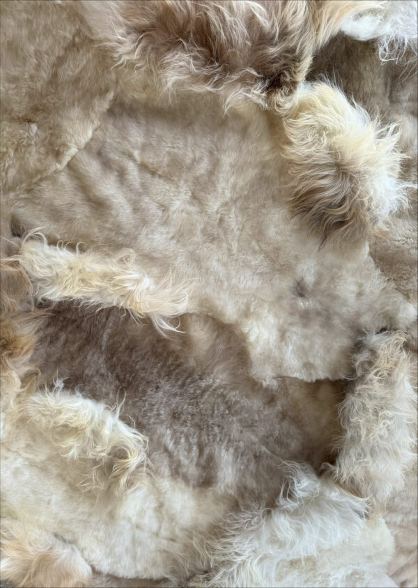 Handgenaaid patchwork tapijt - Soft beige- 3 lengtes- 230x190cm