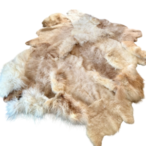 Handgenaaid patchwork tapijt - Soft beige- 3 lengtes- 230x190cm