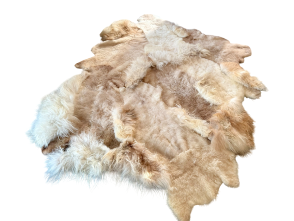Handgenaaid patchwork tapijt - Soft beige- 3 lengtes- 230x190cm