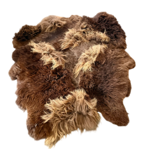 Handgenaaid patchwork tapijt - Naturel Brown  - 3 lengtes- 160x130cm