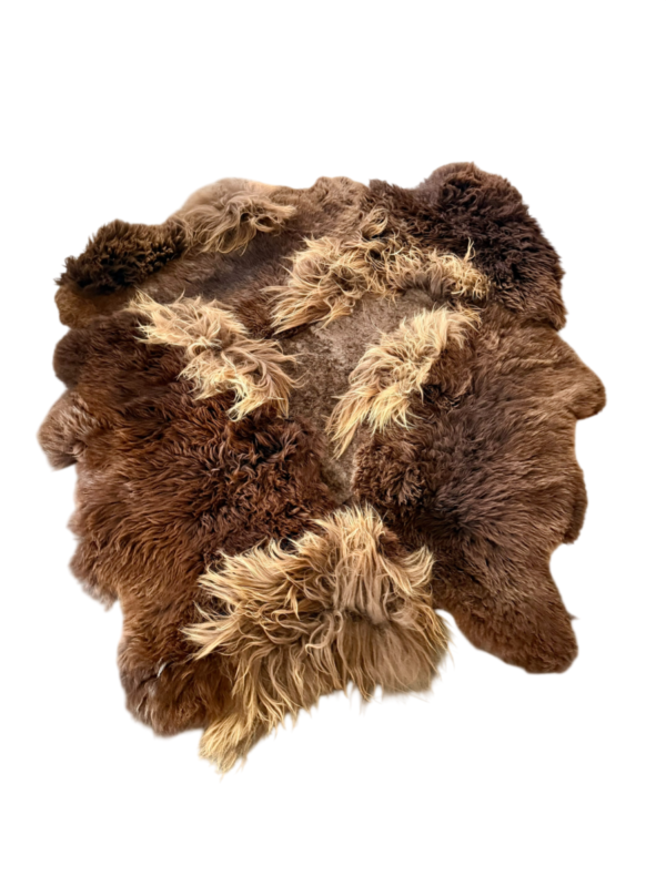 Handgenaaid patchwork tapijt - Naturel Brown  - 3 lengtes- 160x130cm