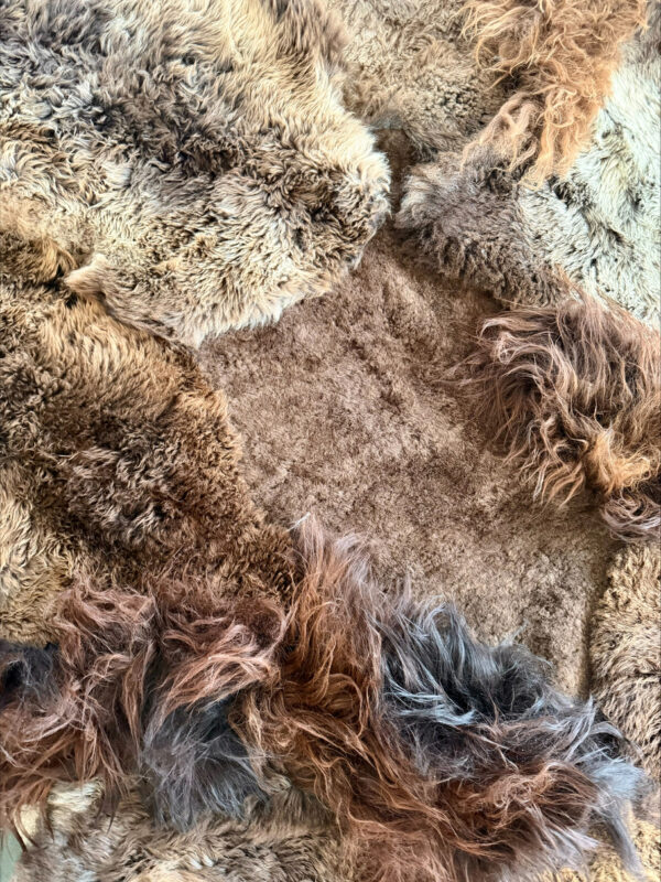 Handgenaaid patchwork tapijt - Naturel Brown/Mix  - 3 lengtes- 230x160cm