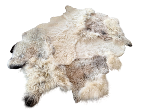 Handgenaaid patchwork tapijt -Mélange/White- 3 lengtes - 220x170cm