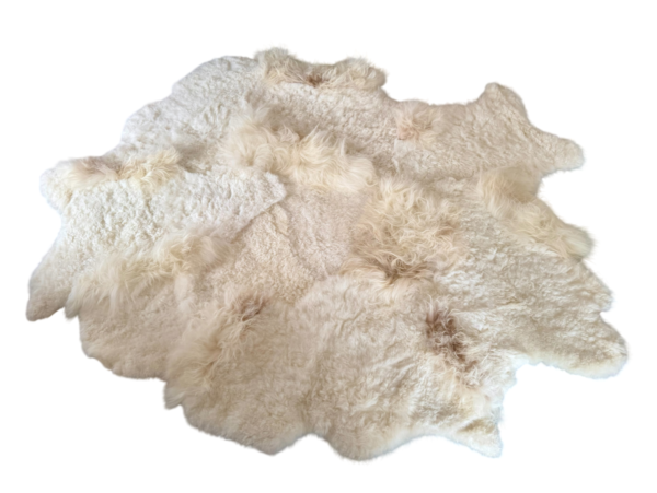 Handgenaaid patchwork tapijt -Off white- 3 lengtes - 220x180cm