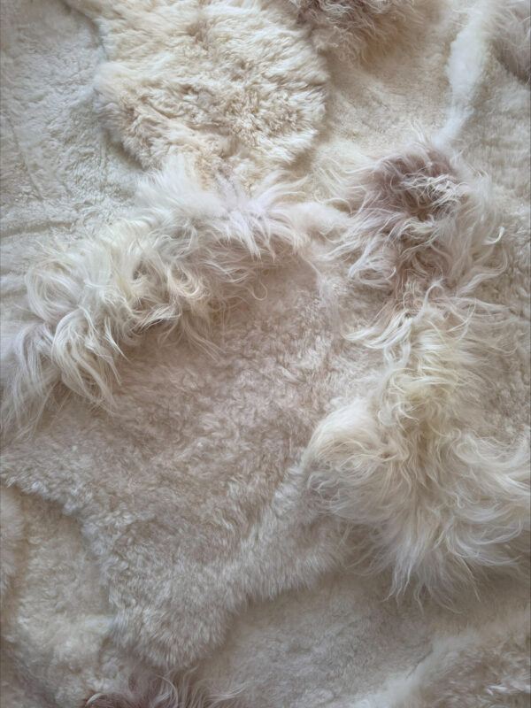 Handgenaaid patchwork tapijt -Off white- 3 lengtes - 220x180cm