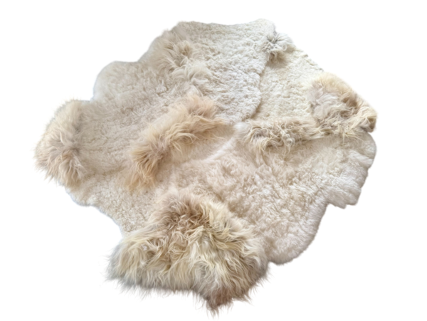 Handgenaaid patchwork tapijt -Off white- 3 lengtes - 160x130cm