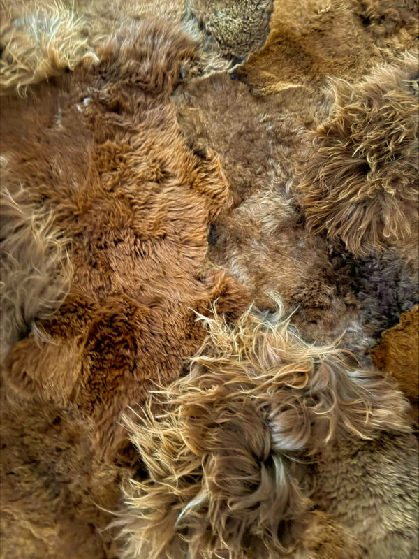 Handgenaaid patchwork tapijt - Brown / Rusty  - 2 lengtes- 230x180cm