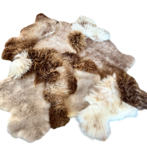 Handgenaaid patchwork tapijt - Naturel Brown/Beige - 3 lengtes- 160x130cm