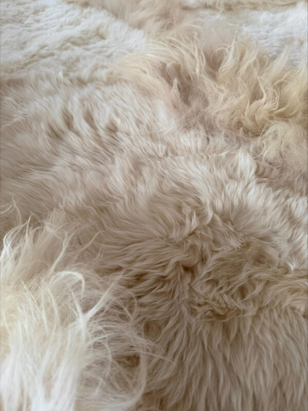 Handgenaaid patchwork tapijt -Off white/beige- 2 lengtes - 200x160cm