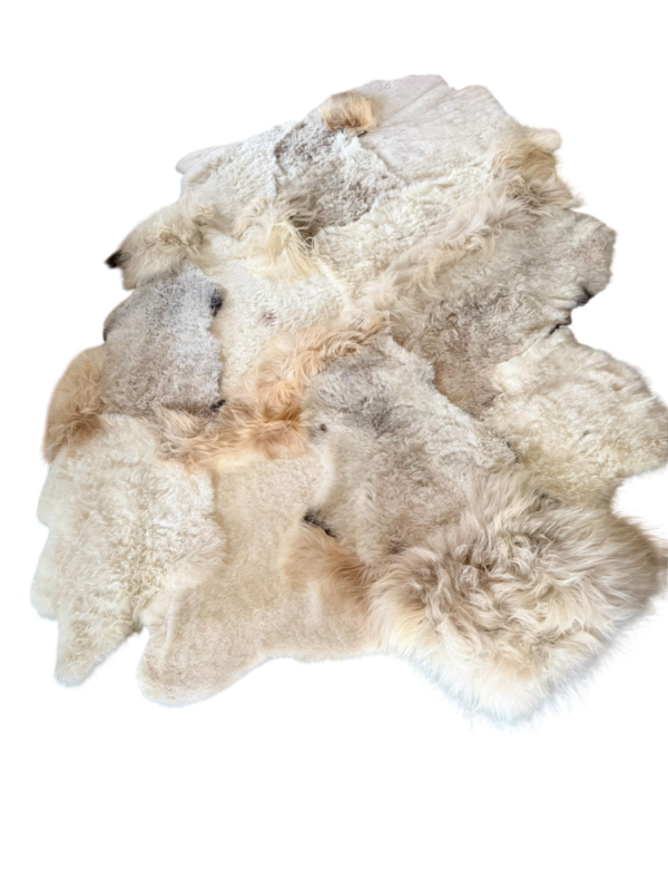 Handgenaaid patchwork tapijt -Off white/mélange- 3 lengtes - 260x180cm