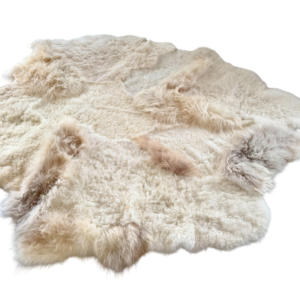 Handgenaaid patchwork tapijt -Off white- 3 lengtes - 220x170cm