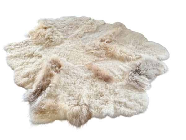Handgenaaid patchwork tapijt -Off white- 3 lengtes - 220x170cm