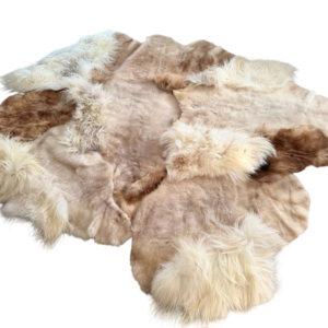 Handgenaaid patchwork tapijt - Naturel Beige/Offwhite  - 3 lengtes- 220x180cm
