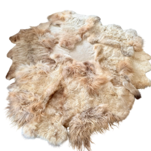 Handgenaaid patchwork tapijt - Naturel English Melange/offwhite - 3 lengtes- 220x180cm
