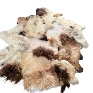 Handgenaaid patchwork tapijt - Naturel English MIX - beige/brown/rusty - 3 lengtes- 220x170cm