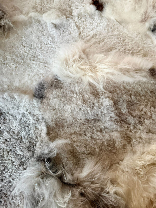 Handgenaaid patchwork tapijt -Off white/mélange- 3 lengtes - 220x180cm