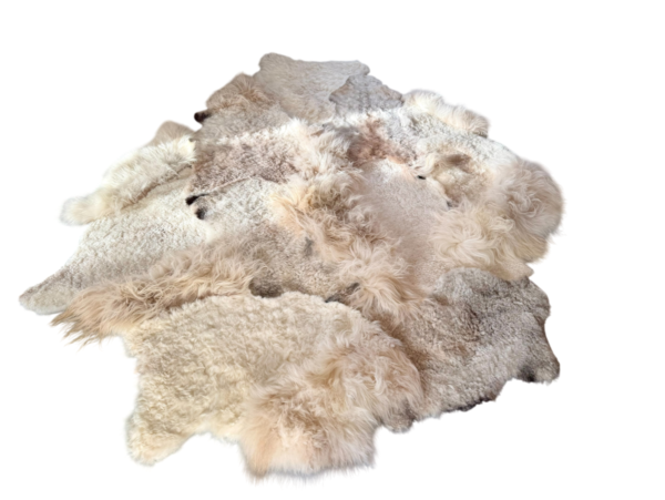 Handgenaaid patchwork tapijt -Off white/mélange- 3 lengtes - 220x180cm