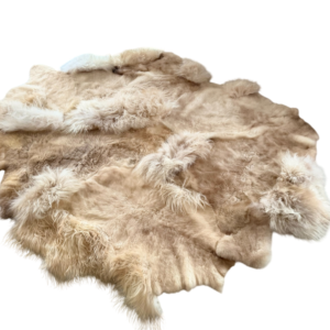 Handgenaaid patchwork tapijt - Soft beige- 3 lengtes- 210x170cm