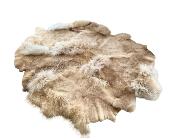 Handgenaaid patchwork tapijt - Soft beige- 3 lengtes- 210x170cm