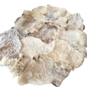 Handgenaaid patchwork tapijt -Off white/mélange- 3 lengtes - 260x195cm