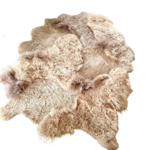 Handgenaaid patchwork tapijt -Gekleurd beige/taupe- 3 lengtes - 200x140/160cm