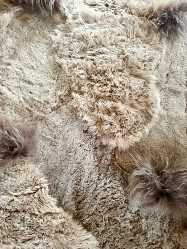 Handgenaaid patchwork tapijt -Gekleurd beige/taupe- 3 lengtes - 200x140/160cm